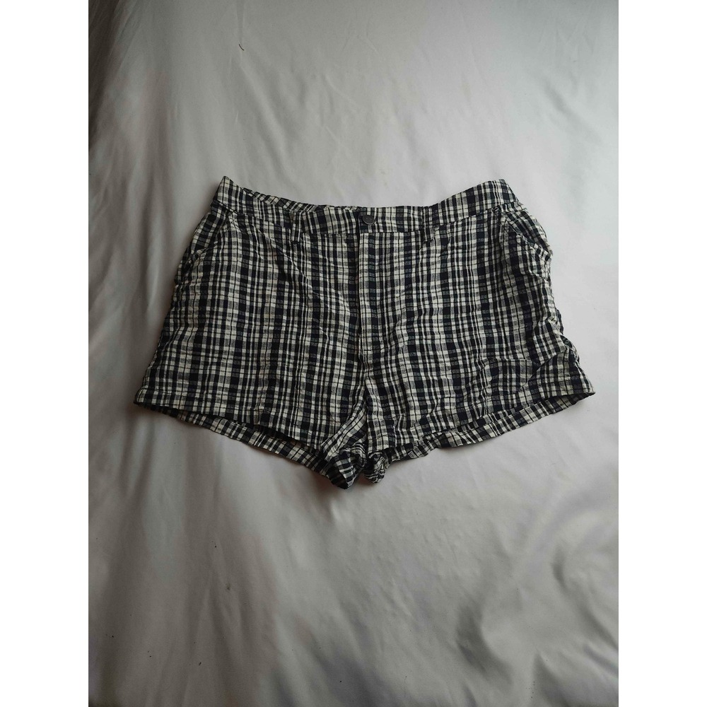 RVCA Black White Plaid Cotton Shorts Size 30 Checkered Summer Casual Womens